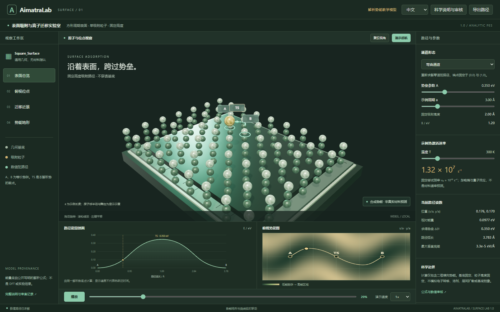 Surface Adsorption & Migration Lab screenshot 1